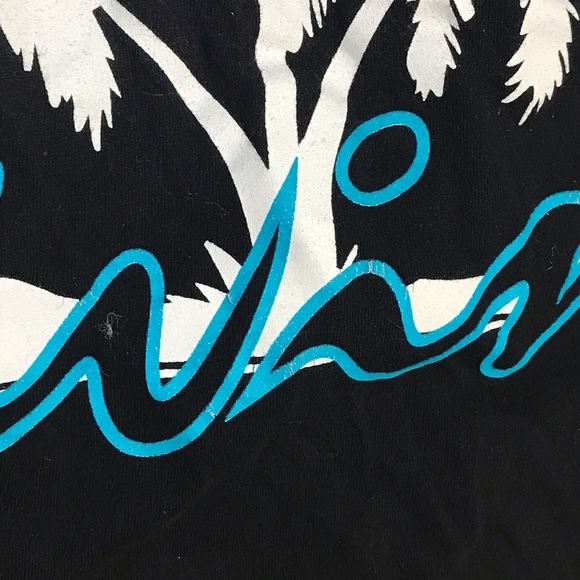 Smooth Living Co Men’s Palm Trees Black Teal Graphic Tee - Picture 6 of 7